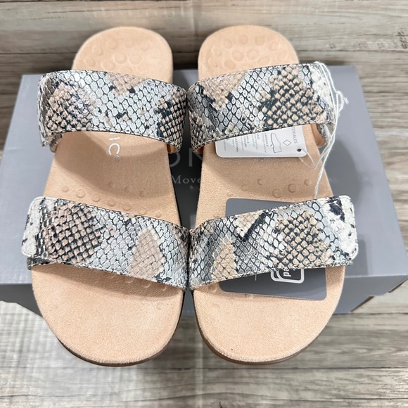 Vionic Randi II Womens Size 6 Boa Silver Metallic Leather Comfort Sandals Slides - Picture 3 of 6